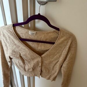 Aritzia cropped cream sweater